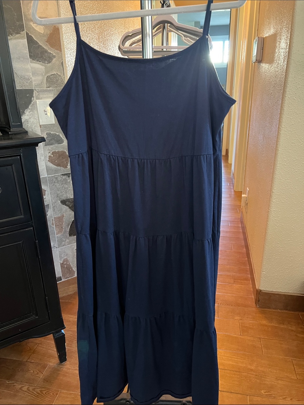 Grace Karin Navy Tiered Maxi Slip Dress